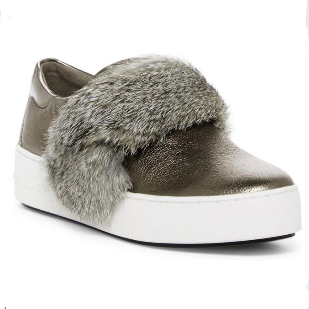 Michael Kors Maven Rabbit Fur Platform Sneakers
